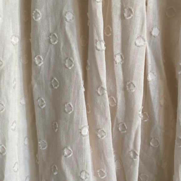 R. Vivimos 100% Cotton Empire Waist Cream Swiss Dot Midi Dress. Size Medium - Picture 11 of 11